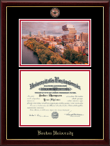 Boston University diploma frame - Campus Scene Masterpiece Medallion Diploma Frame in Gallery