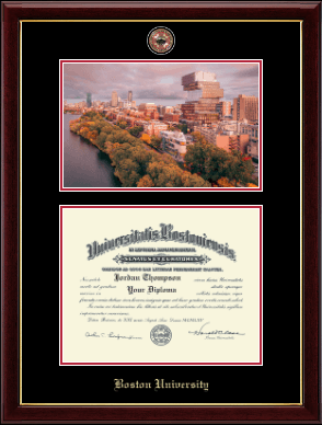 Boston University diploma frame - Campus Scene Masterpiece Medallion Diploma Frame in Gallery