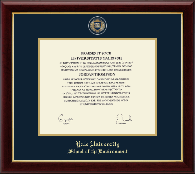 Yale University diploma frame - Masterpiece Medallion Diploma Frame in Gallery