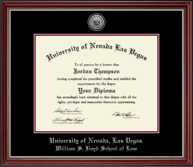 University of Nevada Las Vegas diploma frame - Silver Engraved Medallion Diploma Frame in Kensington Silver