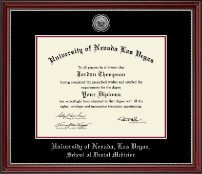 University of Nevada Las Vegas diploma frame - Silver Engraved Medallion Diploma Frame in Kensington Silver