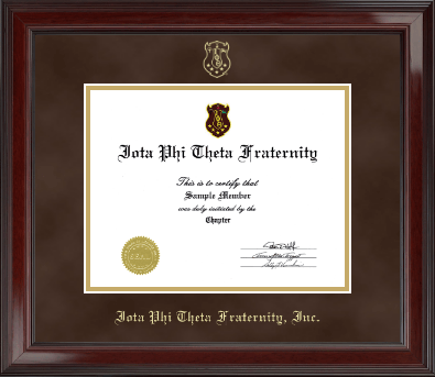 Iota Phi Theta certificate frame - Gold Embossed Certificate Frame in Encore