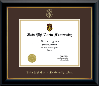 Iota Phi Theta certificate frame - Gold Embossed Certificate Frame in Onyx Gold