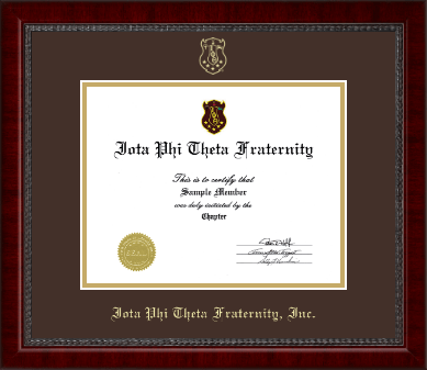 Iota Phi Theta certificate frame - Gold Embossed Certificate Frame in Sutton
