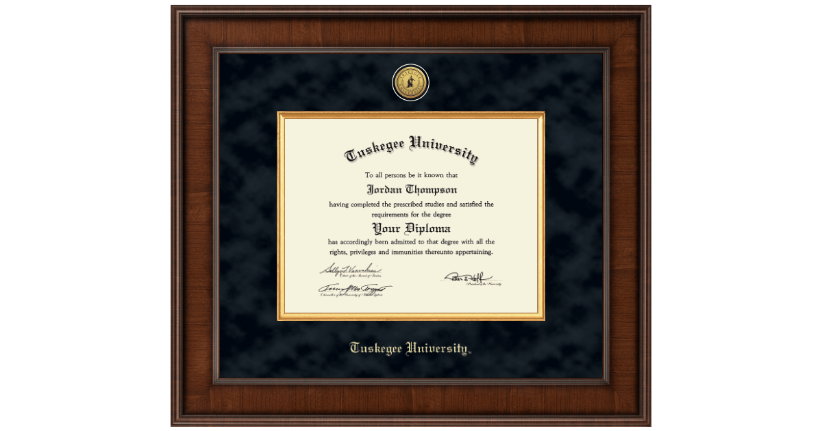 Presidential Gold Engraved Diploma Frame in Madison Tuskegee University