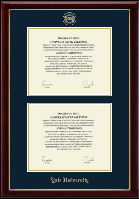 Yale University diploma frame - Masterpiece Medallion Double Diploma Frame in Gallery