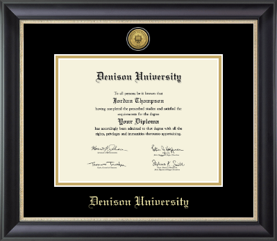 Denison University diploma frame - Gold Engraved Medallion Diploma Frame in Noir