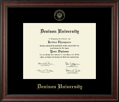 Denison University diploma frame - Gold Embossed Diploma Frame in Studio