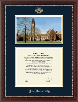 Yale University diploma frame - Campus Scene Masterpiece Diploma Frame in Chateau