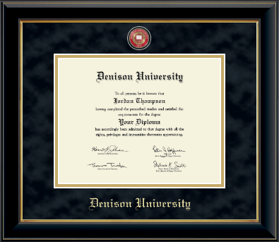 Denison University diploma frame - Masterpiece Medallion Diploma Frame in Onyx Gold