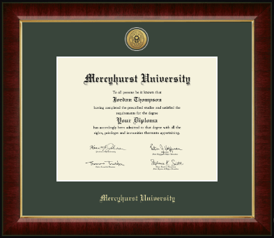 Mercyhurst University diploma frame - Gold Engraved Medallion Diploma Frame in Murano