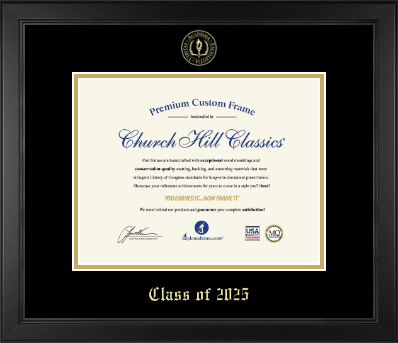 Graduation Gifts diploma frame - Gold Embossed Class of 2025 Diploma Frame in Arena