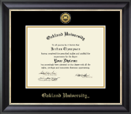 Oakland University diploma frame - Gold Engraved Medallion Diploma Frame in Noir