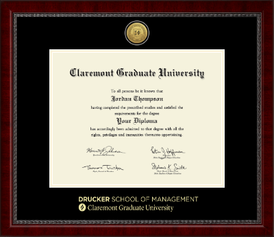 Claremont Graduate University diploma frame - Gold Engraved Medallion Diploma Frame in Sutton