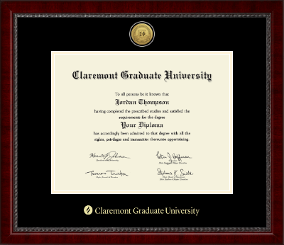 Claremont Graduate University diploma frame - Gold Engraved Medallion Diploma Frame in Sutton