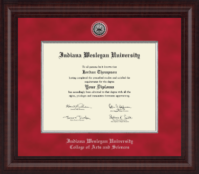 Indiana Wesleyan University diploma frame - Presidential Silver Engraved Diploma Frame in Premier