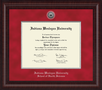 Indiana Wesleyan University diploma frame - Presidential Silver Engraved Diploma Frame in Premier