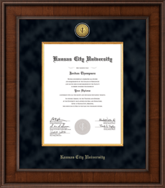 Kansas City University diploma frame - Presidential Gold Engraved Diploma Frame in Madison