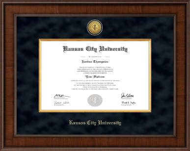 Kansas City University diploma frame - Presidential Gold Engraved Diploma Frame in Madison