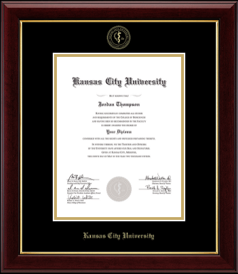 Kansas City University diploma frame - Gold Embossed Diploma Frame in Gallery
