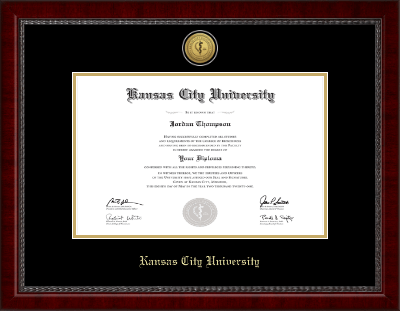 Kansas City University diploma frame - Gold Engraved Medallion Diploma Frame in Sutton