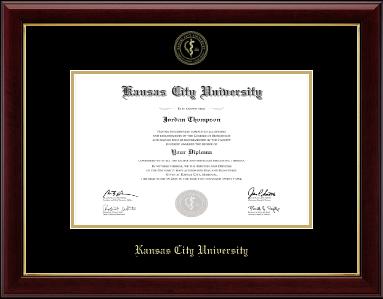 Kansas City University diploma frame - Gold Embossed Diploma Frame in Gallery