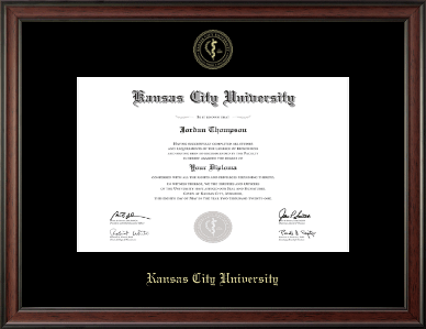 Kansas City University diploma frame - Gold Embossed Diploma Frame in Studio