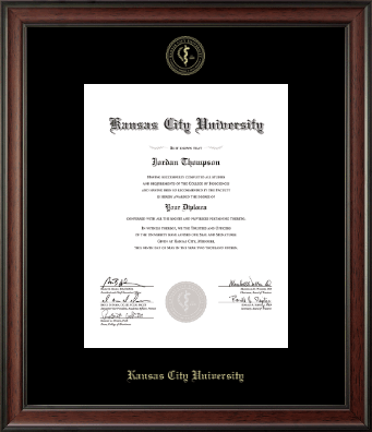 Kansas City University diploma frame - Gold Embossed Diploma Frame in Studio