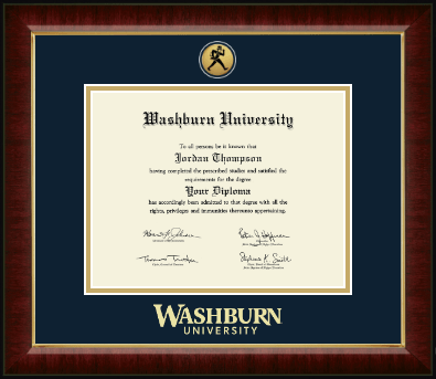 Washburn University diploma frame - Gold Engraved Medallion Diploma Frame in Murano