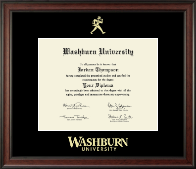 Washburn University diploma frame - Gold Embossed Diploma Frame in Studio