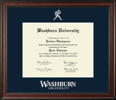 Washburn University diploma frame - Silver Embossed Diploma Frame in Studio