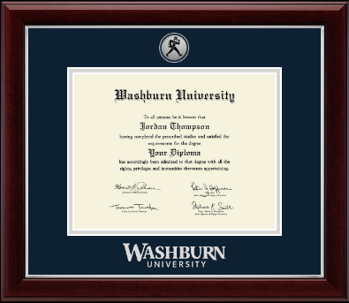 Washburn University diploma frame - Silver Engraved Medallion Diploma Frame in Gallery Silver