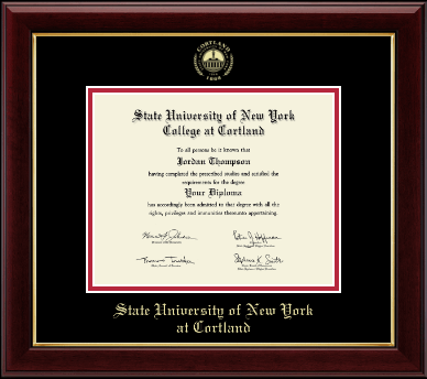 State University of New York Cortland diploma frame - Gold Embossed Diploma Frame in Gallery