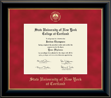 State University of New York Cortland diploma frame - Gold Embossed Diploma Frame in Onyx Gold