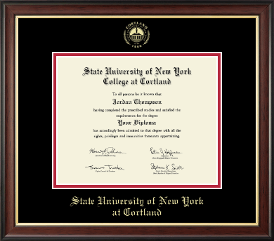 State University of New York Cortland diploma frame - Gold Embossed Diploma Frame in Studio Gold