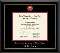 State University of New York Cortland diploma frame - Masterpiece Medallion Diploma Frame in Onyx Gold