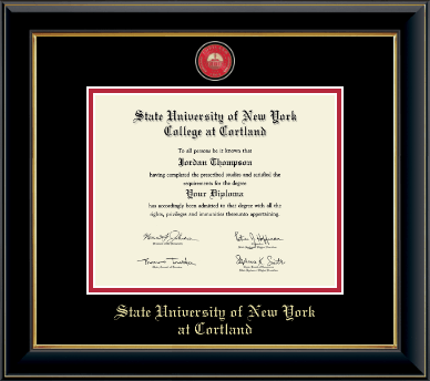 State University of New York Cortland diploma frame - Masterpiece Medallion Diploma Frame in Onyx Gold