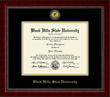 Black Hills State University diploma frame - Gold Engraved Medallion Diploma Frame in Sutton