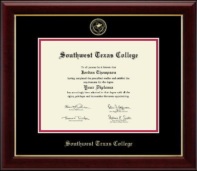 Southwest Texas College diploma frame - Gold Embossed Diploma Frame in Gallery