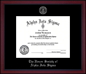Alpha Iota Sigma certificate frame - Silver Embossed Achievement Edition Certificate Frame in Academy