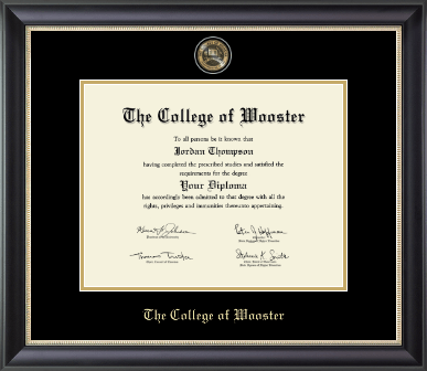 The College of Wooster diploma frame - Masterpiece Medallion Diploma Frame in Noir