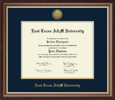 East Texas A&M University diploma frame - Gold Engraved Medallion Diploma Frame in Hampshire