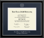 East Texas A&M University diploma frame - Silver Embossed Diploma Frame in Onyx Silver