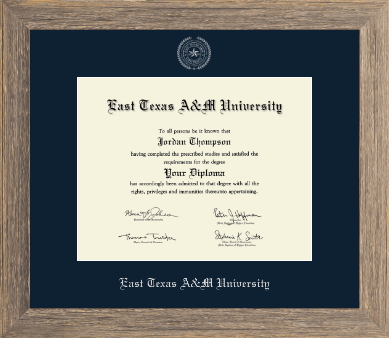 East Texas A&M University diploma frame - Silver Embossed Diploma Frame in Barnwood Gray