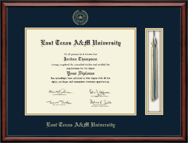 East Texas A&M University diploma frame - Tassel & Cord Diploma Frame in Southport