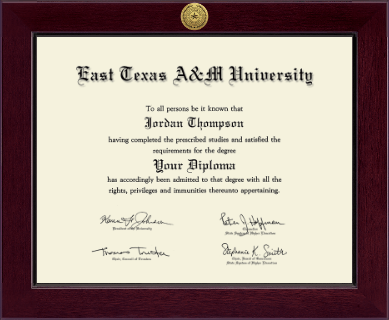 East Texas A&M University diploma frame - Century Diploma Frame in Cordova