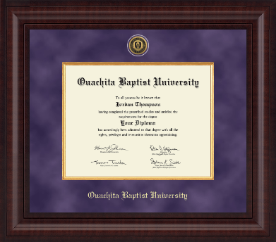 Ouachita Baptist University diploma frame - Presidential Gold Engraved Diploma Frame in Premier