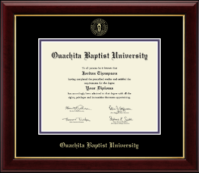 Ouachita Baptist University diploma frame - Gold Embossed Diploma Frame in Gallery
