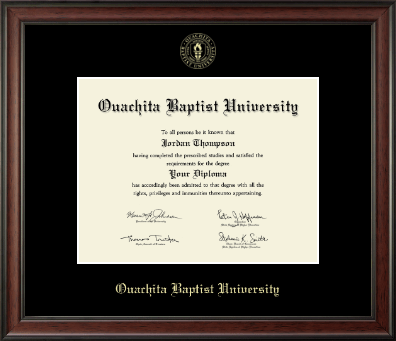 Ouachita Baptist University diploma frame - Gold Embossed Diploma Frame in Studio