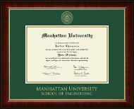 Manhattan University diploma frame - Gold Embossed Diploma Frame in Murano